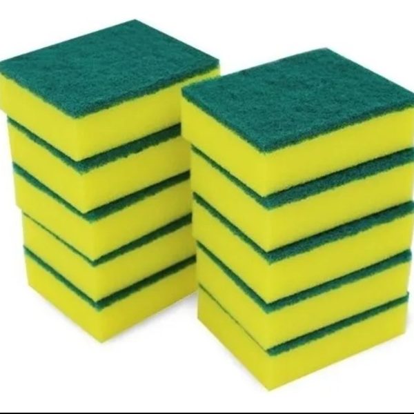 ESPONJAS AMARILLA/VERDE 10 UNIDADES