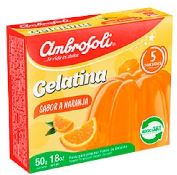GELATINA SABOR NARANJA  AMBROSOLI 50 GR.