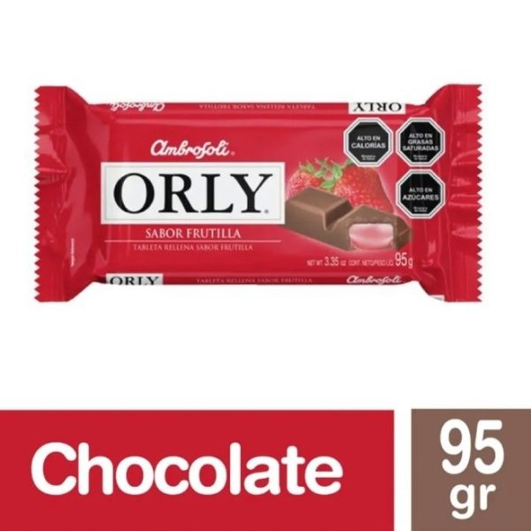CHOCOLATE ORLY SABOR FRUTILLA 95 GR.