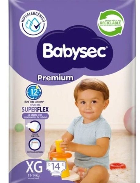 PAÑALES BABYSEC XG 14 UNID.