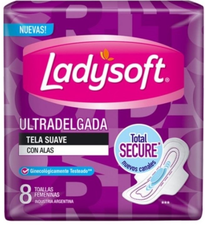2025/07/1000187391.jpg TOALLAS FEMENINAS TELA SUAVE LADÝSOFT 8 UND. - Imagen 1