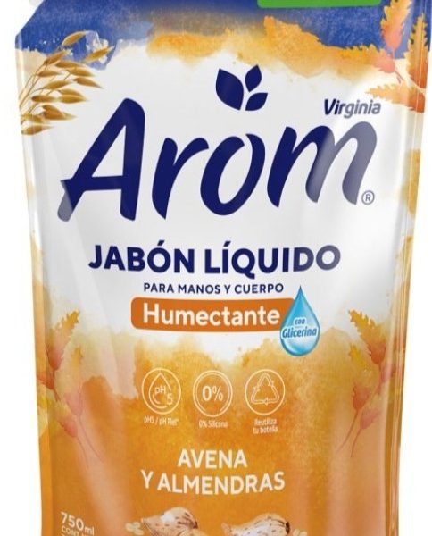 JABÓN LIQUIDO ARÓM AVENA Y ALMENDRAS 750 ML.