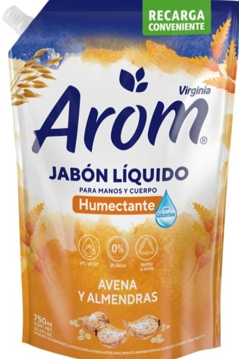 2025/08/1000189148.jpg JABÓN LIQUIDO ARÓM AVENA Y ALMENDRAS 750 ML. - Imagen 1