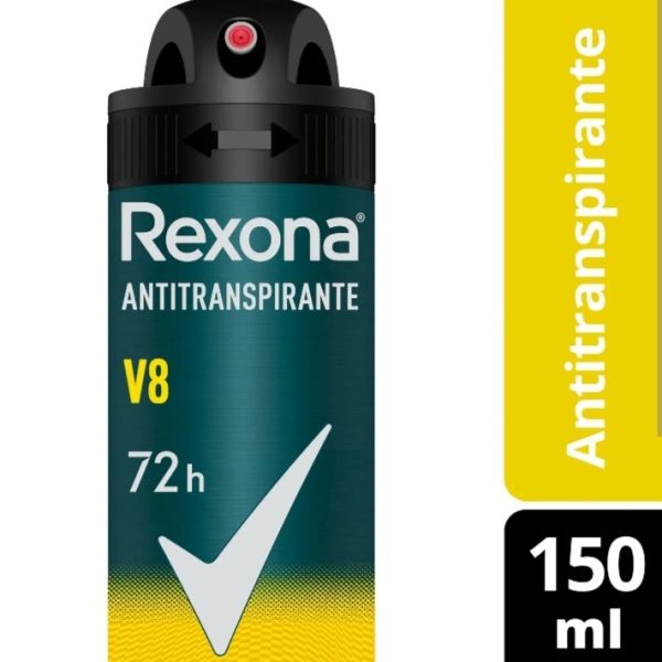 DESODORANTE AEROSOL REXONA V8 72 h 150 ML.