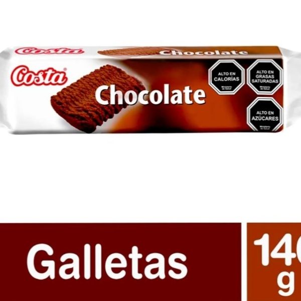 GALLETAS SABOR CHOCOLATE COSTA 140 GR.