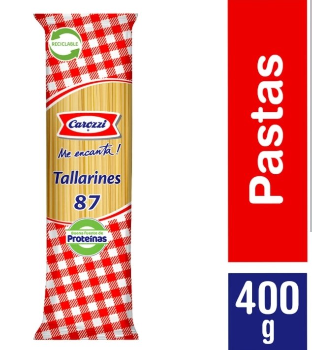 2025/09/1000193606.jpg TALLARINES 87 CAROZZI 400 GR. - Imagen 1