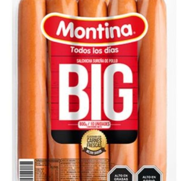 SALCHICHA BIG MONTINA  800 GRS. 10 UNIDADES
