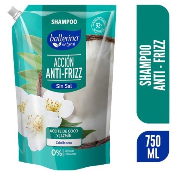 SHAMPOO ACEITE DE COCO Y JAZMÍN BALLERINA 750 ML.