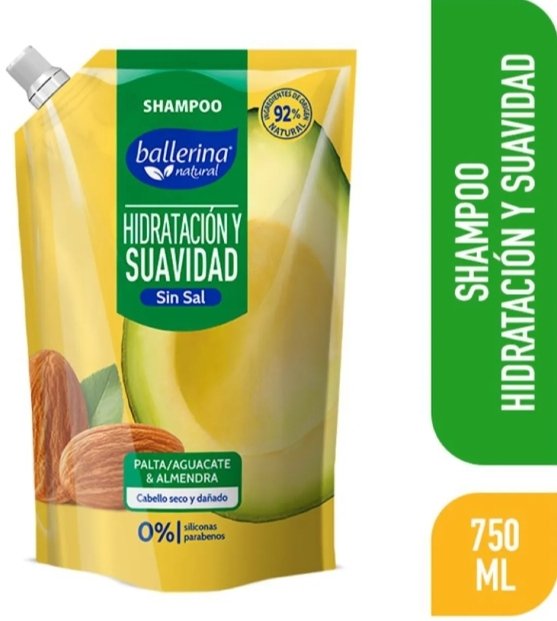2025/10/1000197035.jpg SHAMPOO PALTA Y ALMENDRA BALLERINA 750 ML. - Imagen 1
