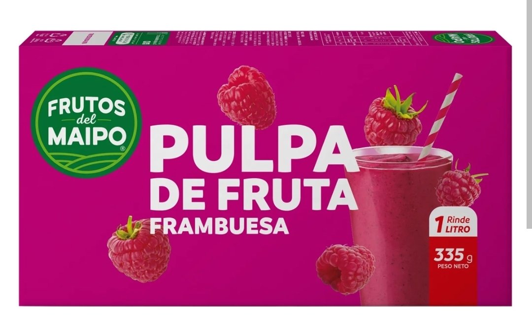 2025/11/1000379499.jpg PULPA DE FRUTA SABOR FRAMBUESA 335 GRS. FRUTOS DEL MAIPO - Imagen 1