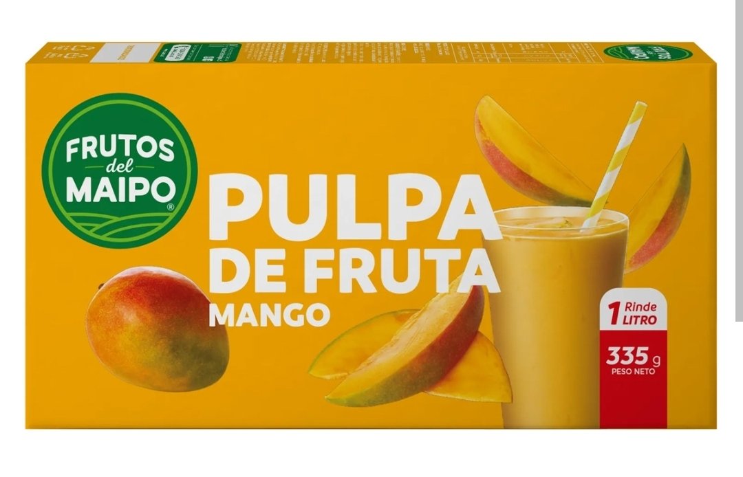 2025/11/1000379509.jpg PULPA DE FRUTA SABOR MANGO 335 GR. FRUTOS DEL MAIPO - Imagen 1