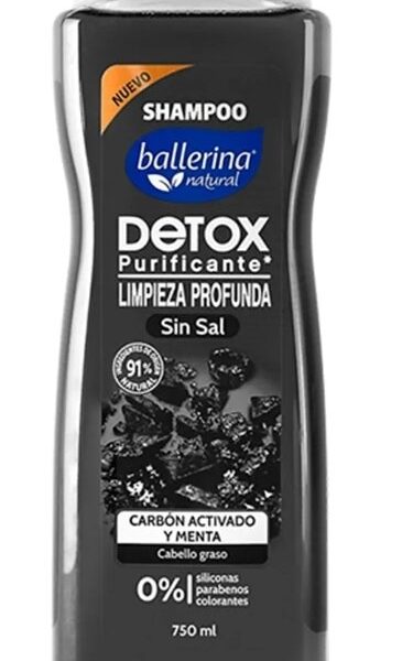 SHAMPOO BALLERINA DETOX 750 ML CARBÓN ACTIVADO Y MENTA