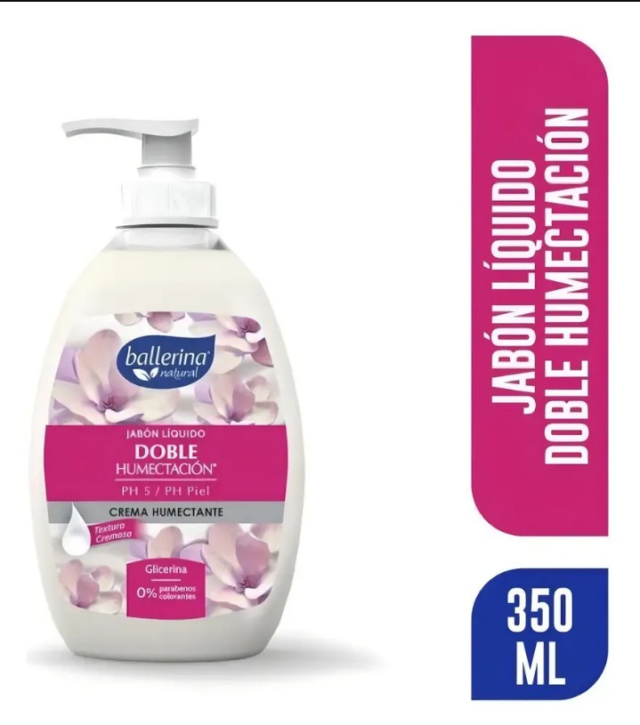 2026/04/1000308503.png JABÓN LÍQUIDO DOBLE HUMECTACIÓN BALLERINA CREMA HUMECTANTE 350 ML - Imagen 1