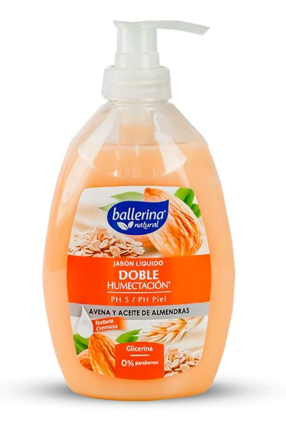 JABÓN LÍQUIDO BALLERINA 350 ML AVENA Y ACEITE DE ALMENDRAS