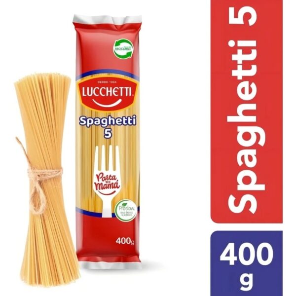 FIDEOS SPAGUETTI LUCCHETTI NÚMERO 5 400 GRAMOS