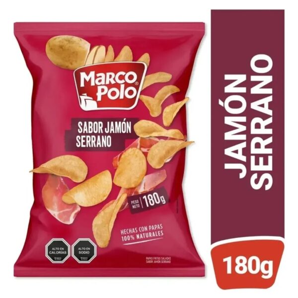 PAPAS SABOR JAMÓN SERRANO MARCO POLO 180 GRAMOS