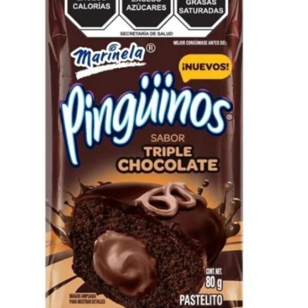 PINGÜINOS MARINELA SABOR TRIPLE CHOCOLATE 80 GRAMOS