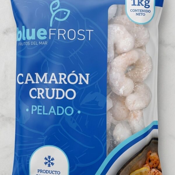 CAMARÓN CRUDO PELADO CALIBRE 36/40 1 KILO BLUEFROST