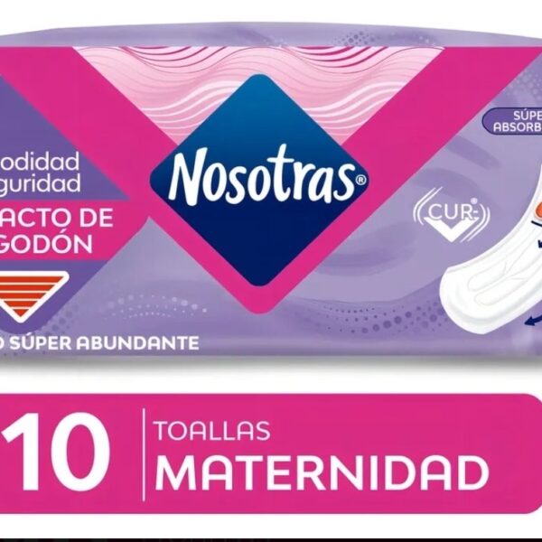 TOALLAS MATERNIDAD NOSOTRAS 10 UNIDADES