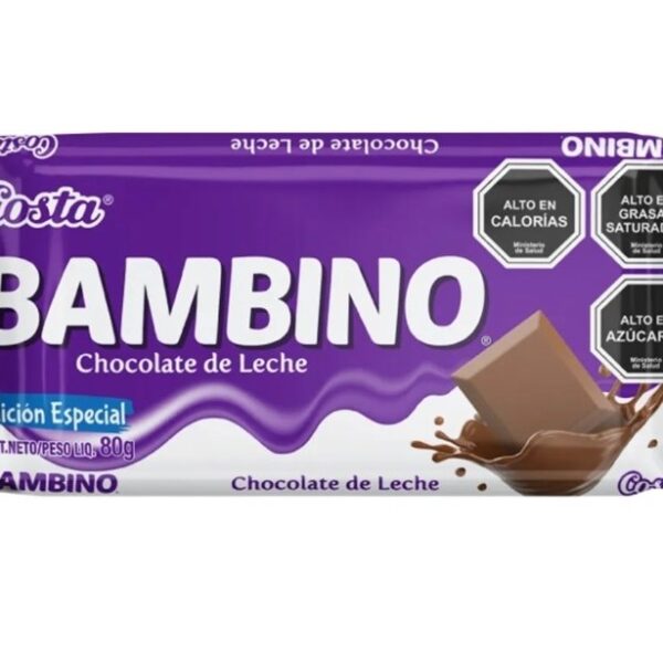 CHOCOLATE BAMBINO 80 GRAMOS COSTA