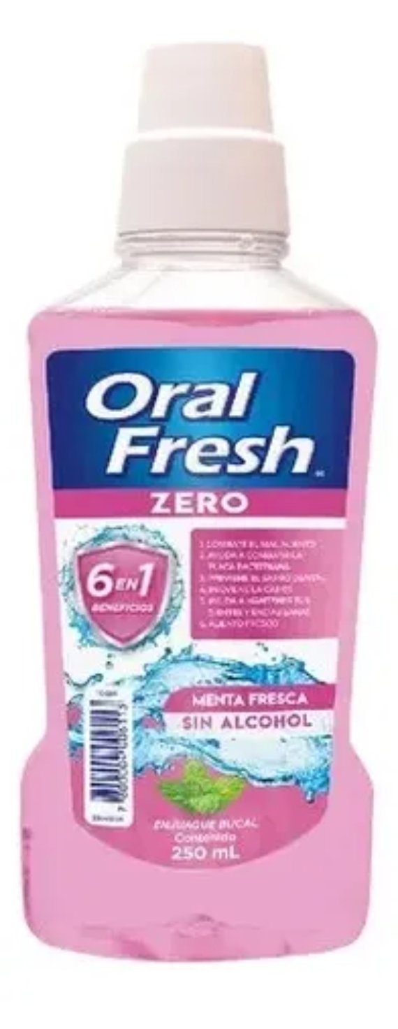 2026/05/1000664582.jpg ORAL FRESH ZERO 6 EN 1 MENTA FRESCA 250 ML - Imagen 1