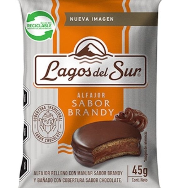 ALFAJOR SABOR BRANDY 45 GRAMOS LAGOS DEL SUR IDEAL