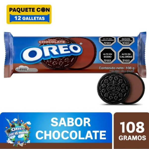 GALLETA OREO SABOR CHOCOLATE 108 GRAMOS