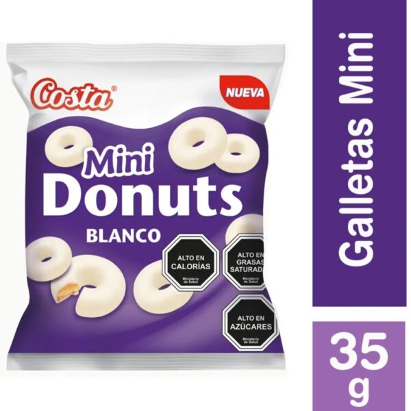 GALLETA MINI DONUTS BLANCO 35 GR.