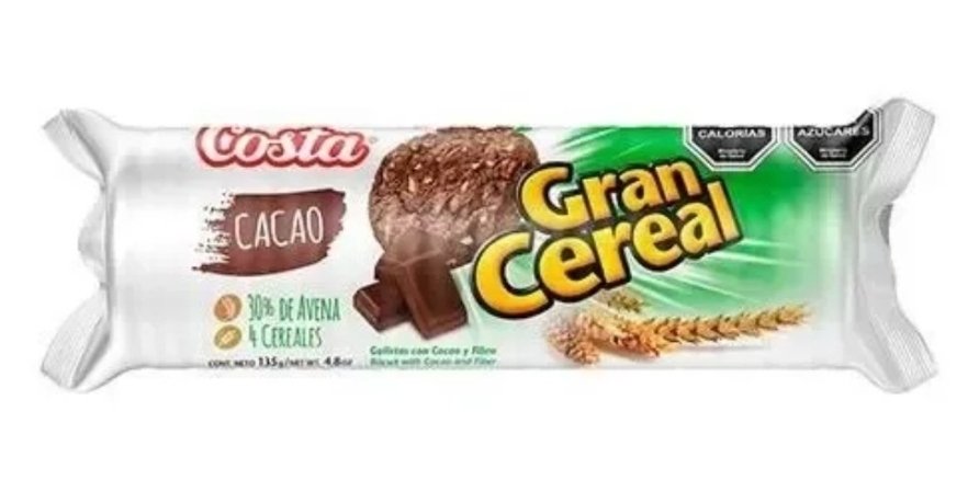 2026/07/1000727544.jpg GALLETA GRAN CEREAL COSTA CACAO 135 GRAMOS - Imagen 1