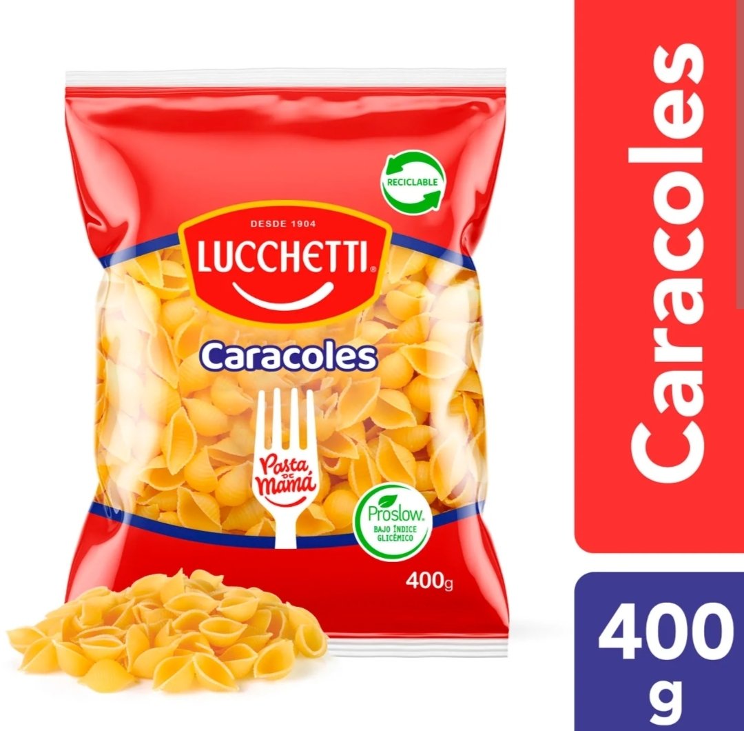 2026/08/28287.jpg TALLARIN LUCCHETTI CARACOLES 400 GR. - Imagen 1